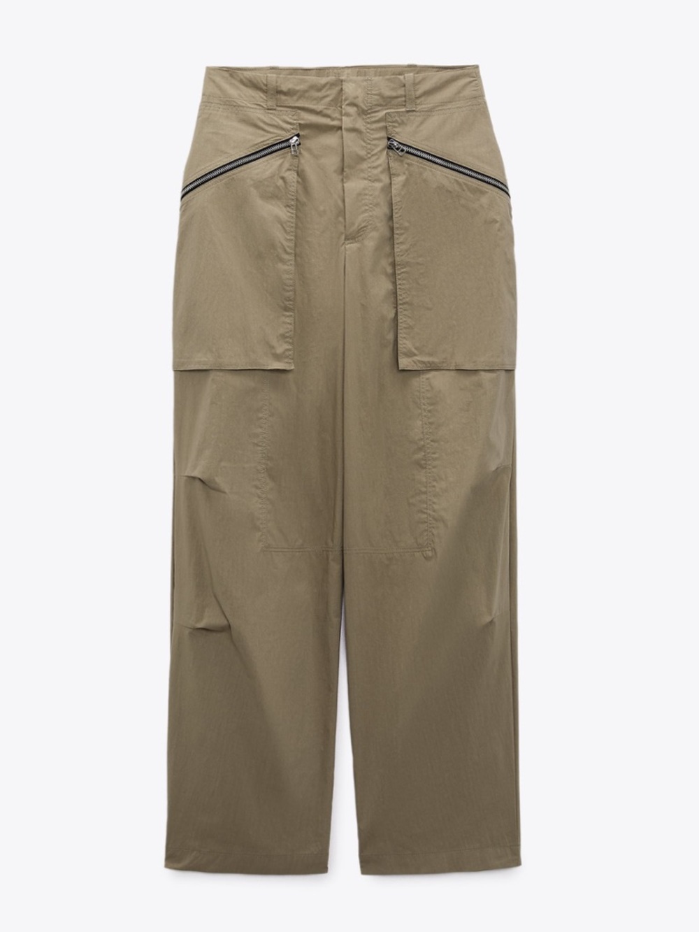 LAST CHANCE! Zara Khaki Zippered Cargo Pants